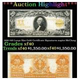 1906 $20 Large Size Gold Certificate Grades xf Sig