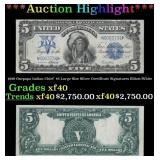 1899 $5 Large Size Silver Certificate Oncpapa Indi