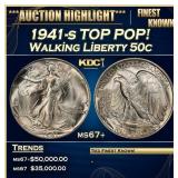 1941-s Walking Liberty Half Dollar TOP POP! 50c ms