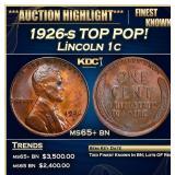 1926-s Lincoln Cent TOP POP! 1c ms65+ bn SEGS