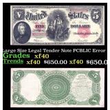 1907 $5 Large Size Legal Tender Note "WoodChopper"