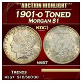 1901-o Morgan Dollar Toned $1 ms67 SEGS
