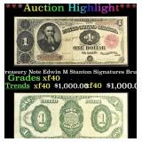 1891 $1 Treasury Note Edwin M Stanton Grades xf Si