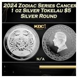 2024 Zodiac Series Cancer 1 oz Silver Tokelau $5