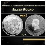 2024 Tokelau 1 oz Silver $5 Zodiac Series: Aquariu