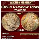1923-s Peace Dollar Rainbow Toned $1 ms64+ SEGS
