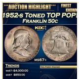 1952-s Franklin Half Dollar Toned TOP POP! 50c ms6