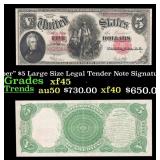 1907 $5 Large Size Legal Tender Note "WoodChopper"