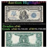1899 $5 Large Size Silver Certificate Oncpapa Indi