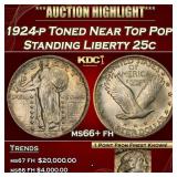 1924-p Standing Liberty Quarter Toned Near Top Pop