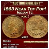 1863 Indian Cent Near Top Pop! 1c ms67 SEGS
