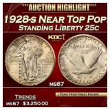 1928-s Standing Liberty Quarter Near Top Pop! 25c
