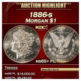 1886-s Morgan Dollar $1 ms65+ PL SEGS