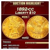 1892-cc Gold Liberty Eagle $10 Select Unc USCG