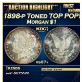 1898-p Morgan Dollar Toned TOP POP! $1 ms67+ SEGS