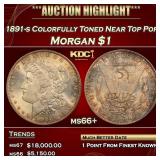 1891-s Morgan Dollar Colorfully Toned Near Top Pop
