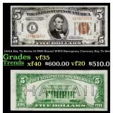 1934A $5 FRN Hawaii WWII Emergency Currency Key To