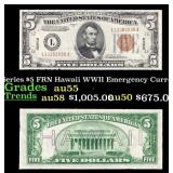 1934A $5 FRN Hawaii WWII Emergency Currency Key To