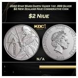2022 Star Wars Darth Vader 1oz .999 Silver $2 New