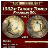 PCGS 1962-p Franklin Half Dollar Target Toned 50c