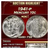 1941-p Mercury Dime 10c ms68+ FSB SEGS