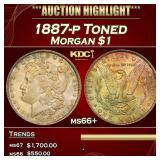 1934-d Peace Dollar Colorfully Toned $1 ms64+ SEGS
