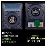 1977-s Proof Jefferson Nickel 5c pr69 dcam SEGS