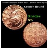 1oz .999 Fine Copper Bullion Round - Inflation Is