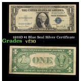 1935D $1 Blue Seal Silver Certificate Grades vf++