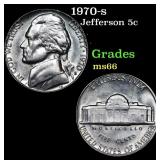 1970-s Jefferson Nickel 5c Grades GEM+ Unc