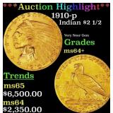 *Highlight* 1910-p Gold Indian Quarter Eagle $2 1/