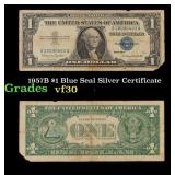 1957B $1 Blue Seal Silver Certificate Grades vf++
