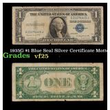 1935G $1 Blue Seal Silver Certificate Grades vf+ M