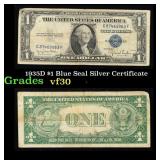 1935D $1 Blue Seal Silver Certificate Grades vf++