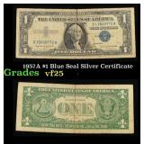 1957A $1 Blue Seal Silver Certificate Grades vf+