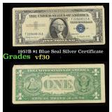 1957B $1 Blue Seal Silver Certificate Grades vf++