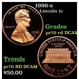 1996-s Proof Lincoln Cent 1c pr70 rd DCAM SEGS
