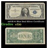 1957B $1 Blue Seal Silver Certificate Grades vf++