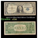1957A $1 Blue Seal Silver Certificate Grades vf++