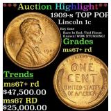 *Highlight* 1909-s Lincoln Cent TOP POP! 1c ms67+