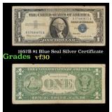 1957B $1 Blue Seal Silver Certificate Grades vf++