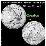 1 oz Silver Round - Peace Dollar Style