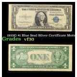 1935G No Motto $1 Blue Seal Silver Certificate Gra