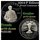2004-P Edison Proof Modern Commem Dollar $1 pr70 d