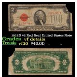 1928D $2 Red Seal United States Note Grades vf det