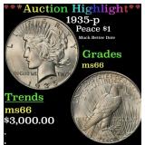 *Highlight* 1935-p Peace Dollar $1 ms66 SEGS (fc)