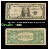 1957B $1 Blue Seal Silver Certificate Grades vf++