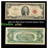 1963 $2 Red Seal United States Note Grades xf