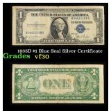 1935D $1 Blue Seal Silver Certificate Grades vf++