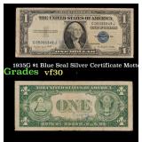 1935G $1 Blue Seal Silver Certificate Grades vf++